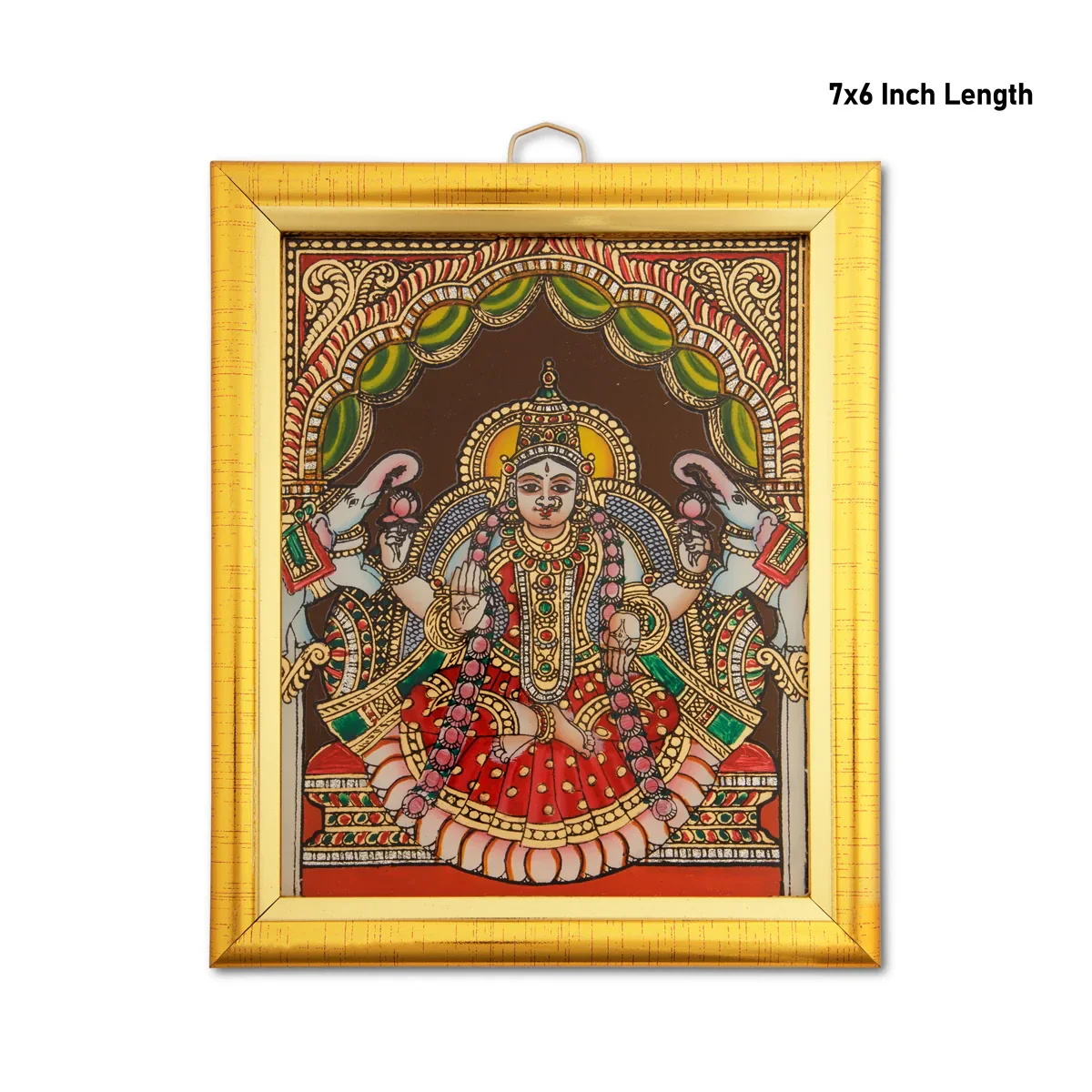 Lakshmi Photo Frame - 7 x 6 Inches | Tanjore Glass Painting Picture Frame for Home - Image 6