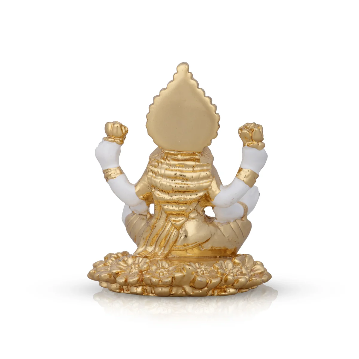 Lakshmi Idol Sitting On Flower - 3 x 2 Inches | Ceramic Sculpture/ Lakshmi Murti/ Laxmi Murti for Pooja - Image 2