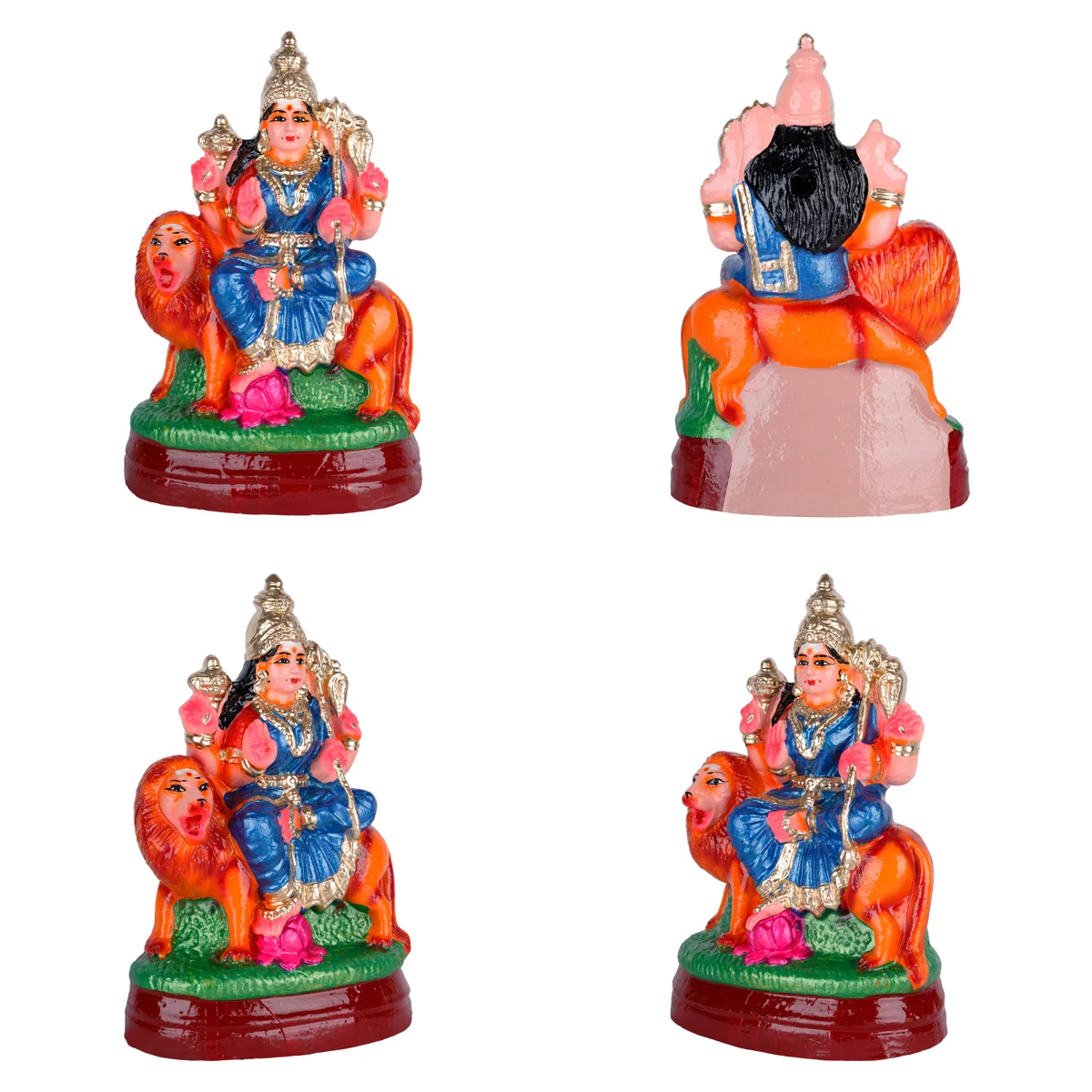 Lakshmi Saraswati Durga Clay Golu Bommai Set - 12 x 7.5 Inches | Giri Golu Doll/ Navaratri Golu Bomma/ Gombe - Image 2