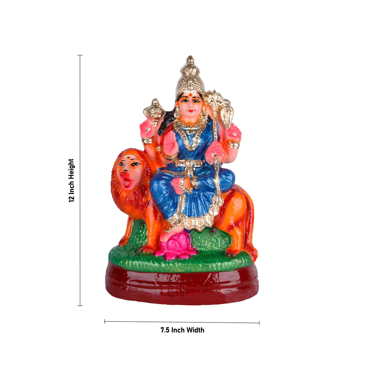 Lakshmi Saraswati Durga Clay Golu Bommai Set - 12 x 7.5 Inches | Giri Golu Doll/ Navaratri Golu Bomma/ Gombe - Image 5