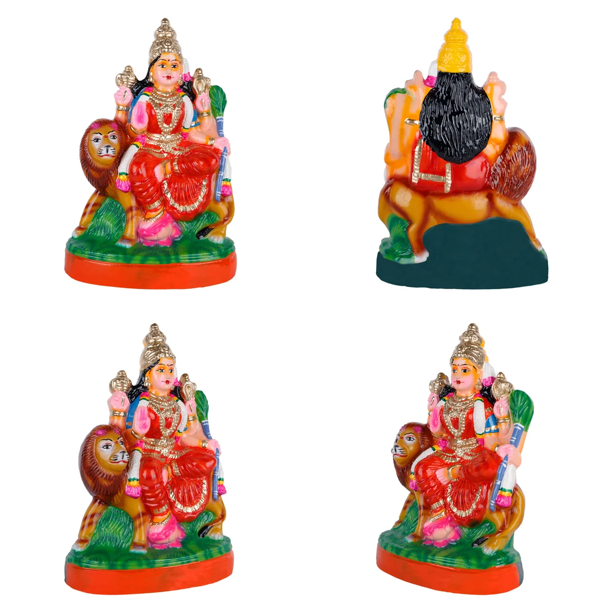 Lakshmi Saraswati Durga Clay Golu Bommai Set - 13 x 7 Inches | Giri Golu Doll/Navaratri Golu Bomma/Bommai/Gombe