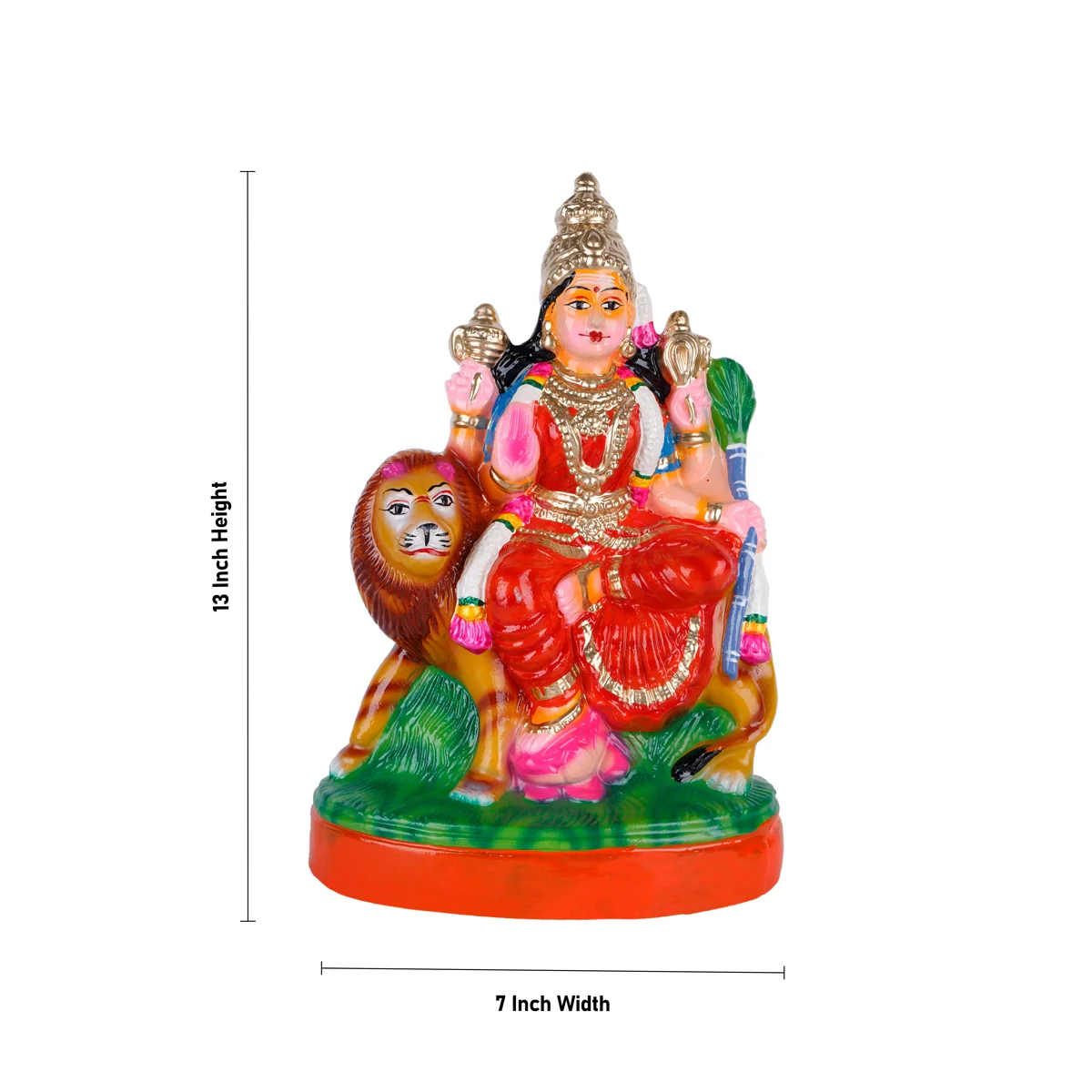 Lakshmi Saraswati Durga Clay Golu Bommai Set - 13 x 7 Inches | Giri Golu Doll/Navaratri Golu Bomma/Bommai/Gombe - Image 5