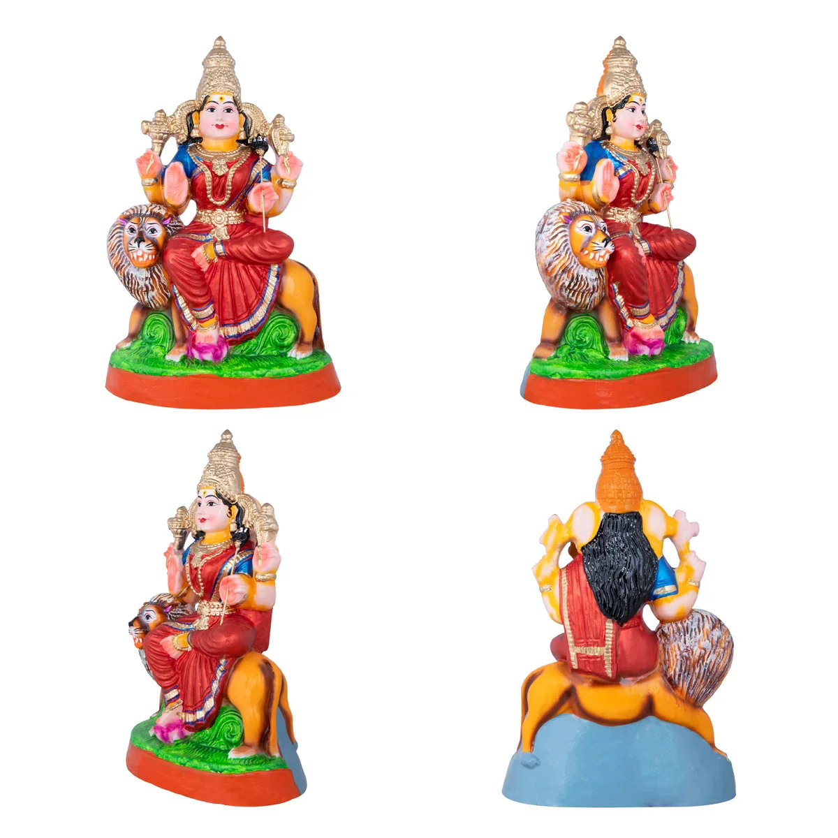 Lakshmi Saraswati Durga Clay Golu Bommai Set - 18 x 11 Inches | Giri Golu Doll/ Navaratri Golu Bomma/Gombe - Image 2