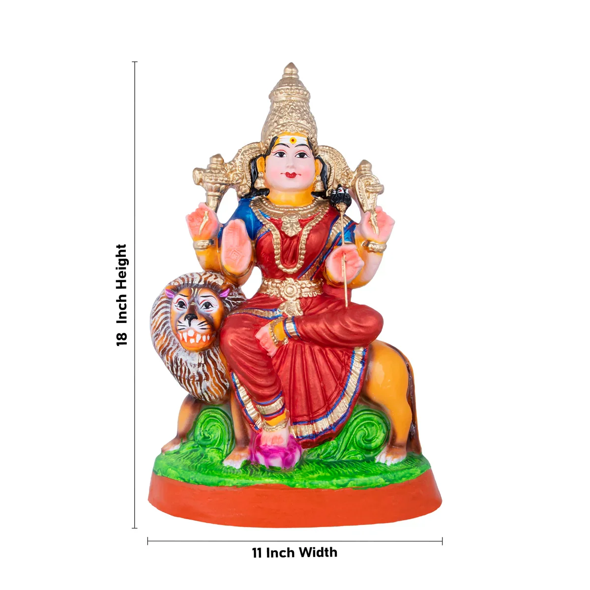 Lakshmi Saraswati Durga Clay Golu Bommai Set - 18 x 11 Inches | Giri Golu Doll/ Navaratri Golu Bomma/Gombe - Image 5