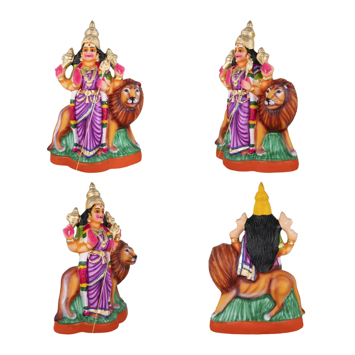 Lakshmi Saraswati Durga Paper Mache Golu Bommai Set - 15 x 10 Inches | Giri Golu Doll/ Navaratri Golu Bomma - Image 3