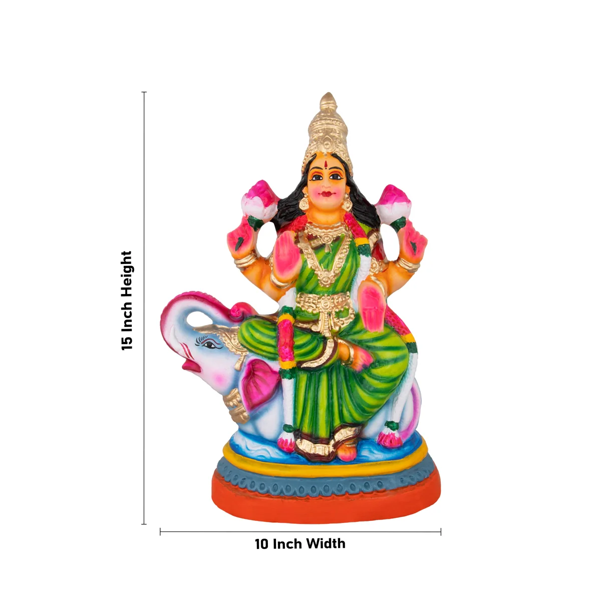 Lakshmi Saraswati Durga Paper Mache Golu Bommai Set - 15 x 10 Inches | Giri Golu Doll/ Navaratri Golu Bomma - Image 5