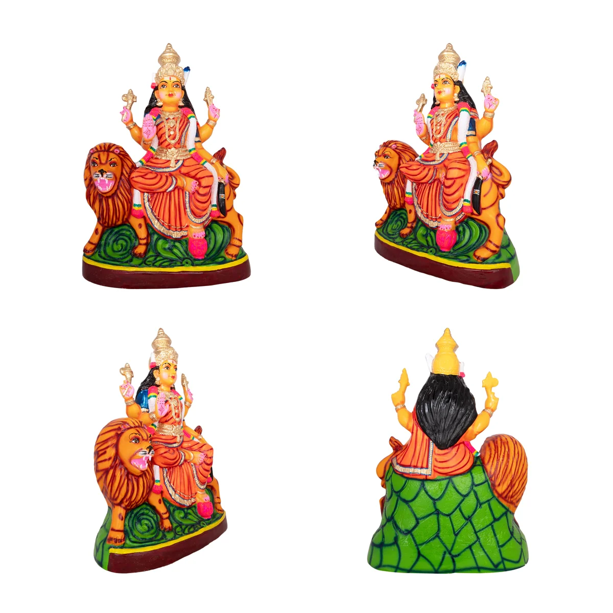 Lakshmi Saraswati Durga Paper Mache Golu Bommai Set - 26 X 18 Inches | Giri Golu Doll/ Navaratri Gombe - Image 2