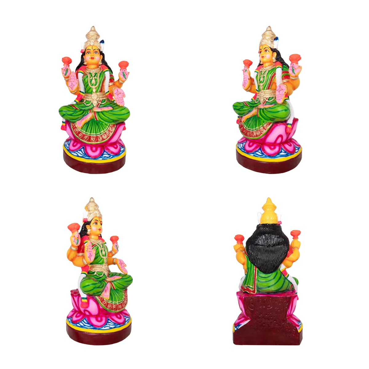 Lakshmi Saraswati Durga Paper Mache Golu Bommai Set - 26 X 18 Inches | Giri Golu Doll/ Navaratri Gombe - Image 3