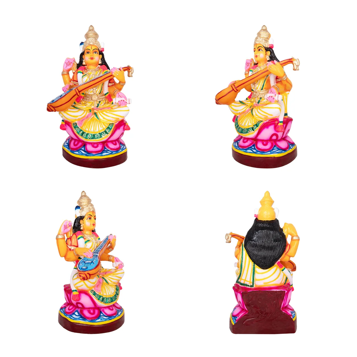 Lakshmi Saraswati Durga Paper Mache Golu Bommai Set - 26 X 18 Inches | Giri Golu Doll/ Navaratri Gombe - Image 4