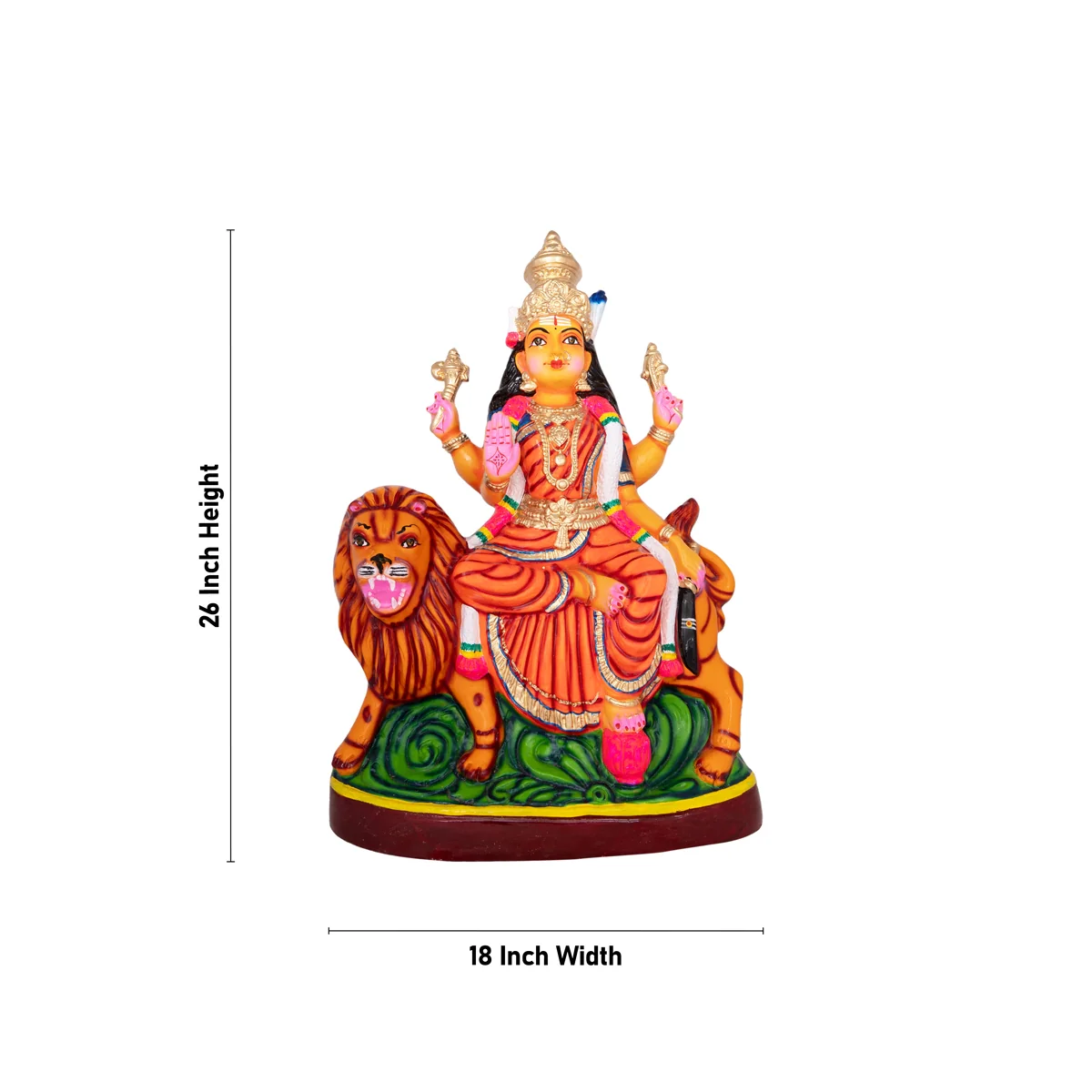 Lakshmi Saraswati Durga Paper Mache Golu Bommai Set - 26 X 18 Inches | Giri Golu Doll/ Navaratri Gombe - Image 5