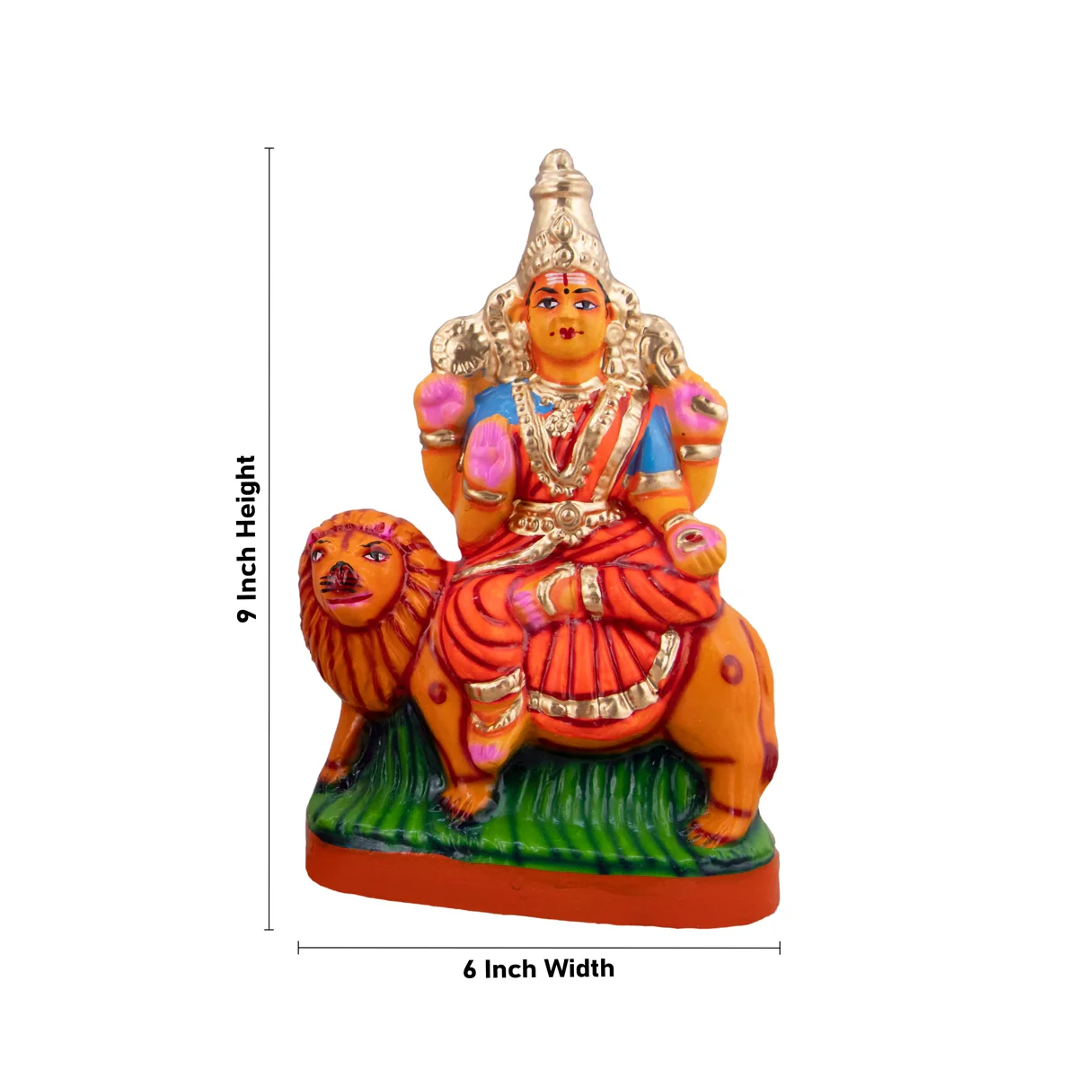 Lakshmi Saraswati Durgai Paper Mache Golu Bommai Set - 9 x 6 Inches | Giri Golu Doll/ Navaratri Golu Bomma/Gombe/Bommai - Image 5