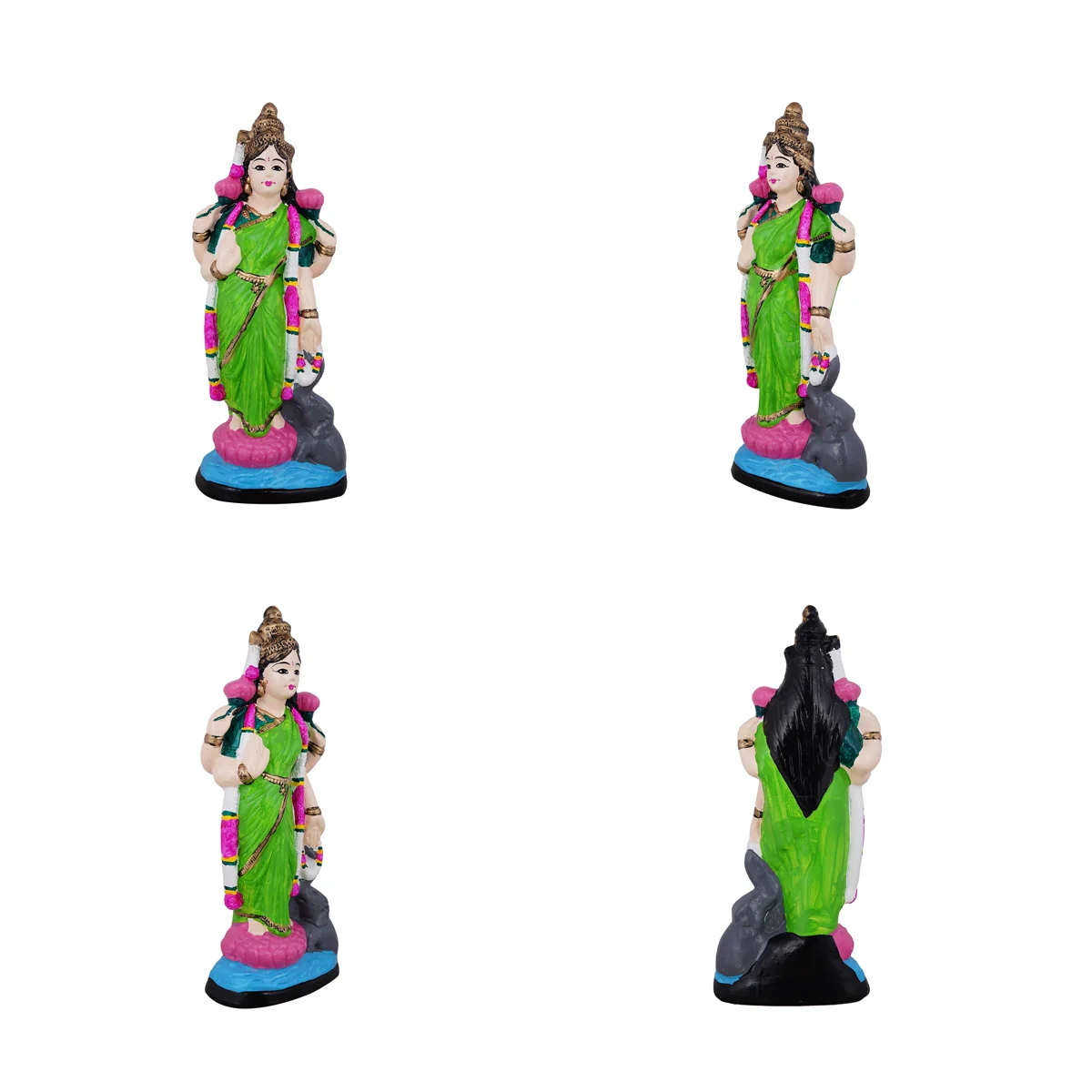 Lakshmi Saraswati Durga Paper Mache Golu Bommai Set - 17 x 7 Inches | Giri Golu Doll/Navaratri Golu Bomma/Gombe - Image 2