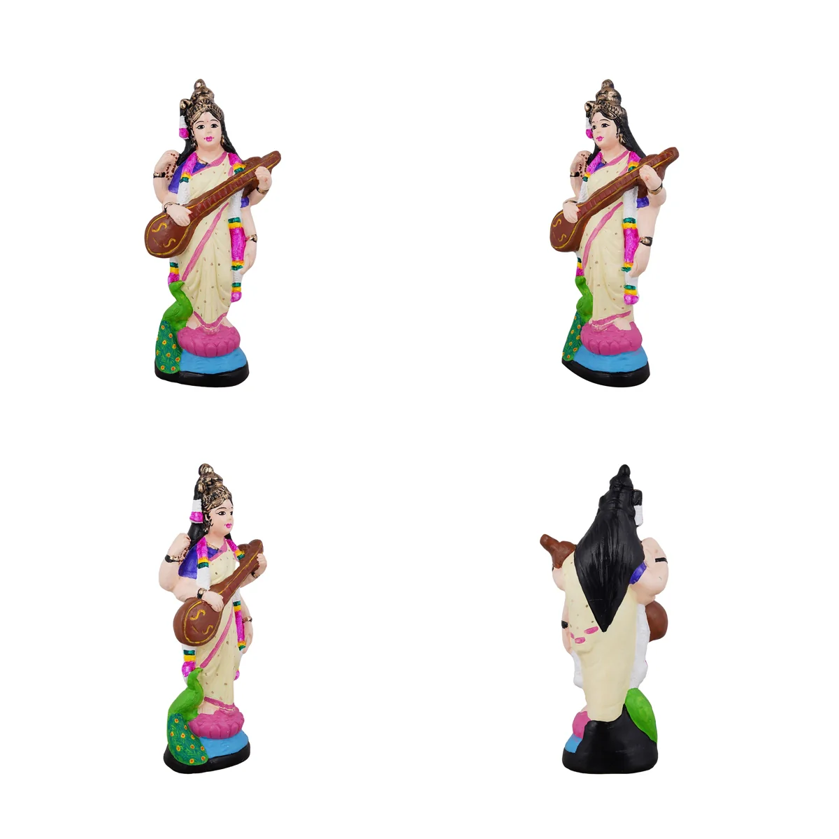 Lakshmi Saraswati Durga Paper Mache Golu Bommai Set - 17 x 7 Inches | Giri Golu Doll/Navaratri Golu Bomma/Gombe - Image 3