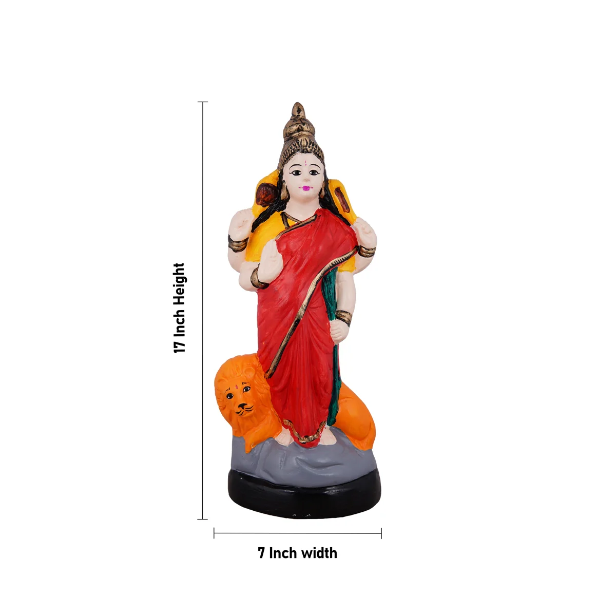 Lakshmi Saraswati Durga Paper Mache Golu Bommai Set - 17 x 7 Inches | Giri Golu Doll/Navaratri Golu Bomma/Gombe - Image 5