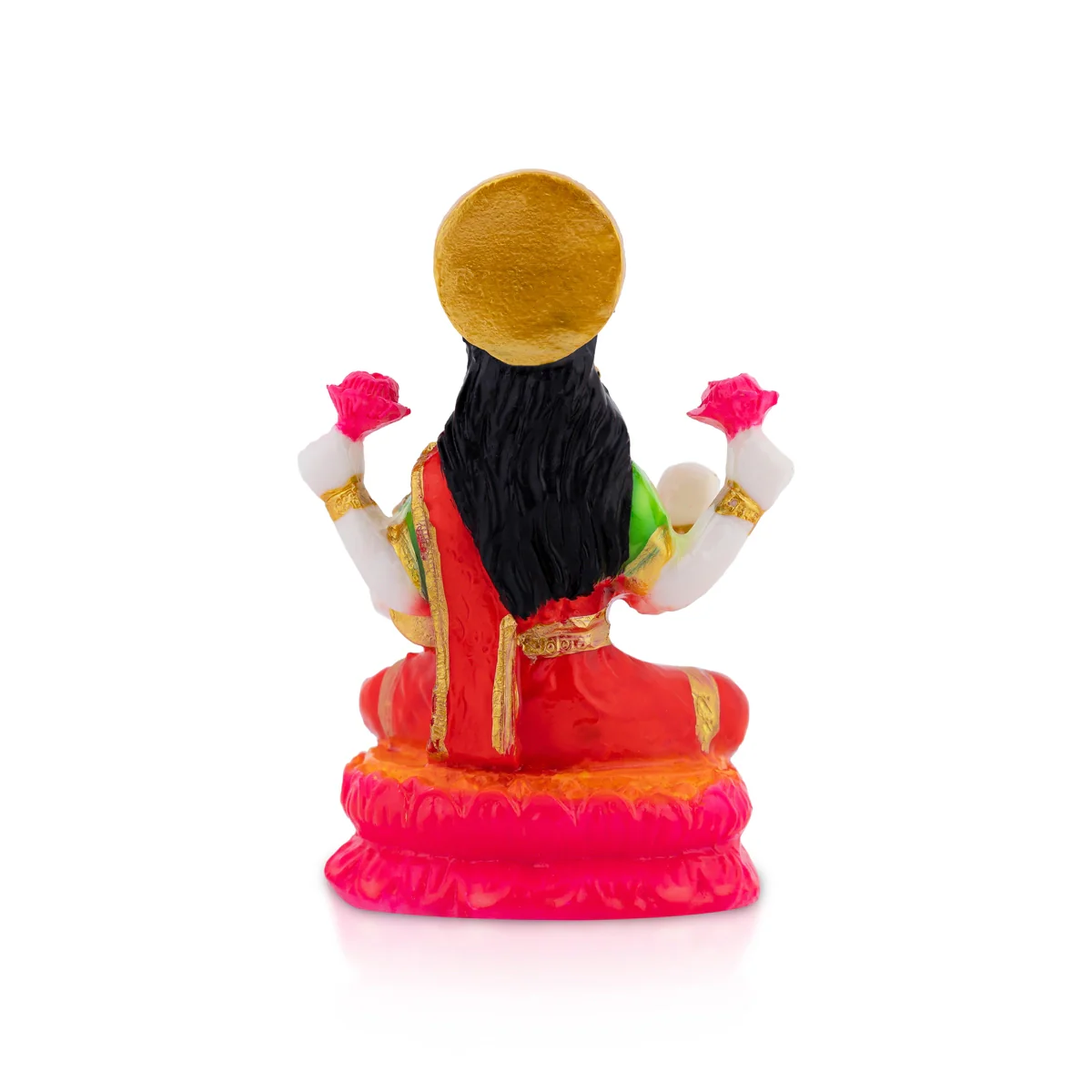 Lakshmi Sitting On Lotus Murti - 4.5 × 3 Inches | Marble Laxmi Devi Idol / Lakshmi Murti For Pooja & Prosperity - Image 5