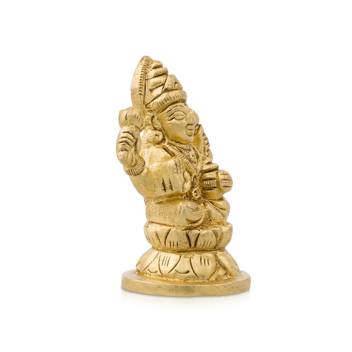Lakshmi Statue - 3 x 2.25 Inches | Antique Brass Statue/ Laxmi Idol for Pooja/ 260 Gms Approx - Image 5