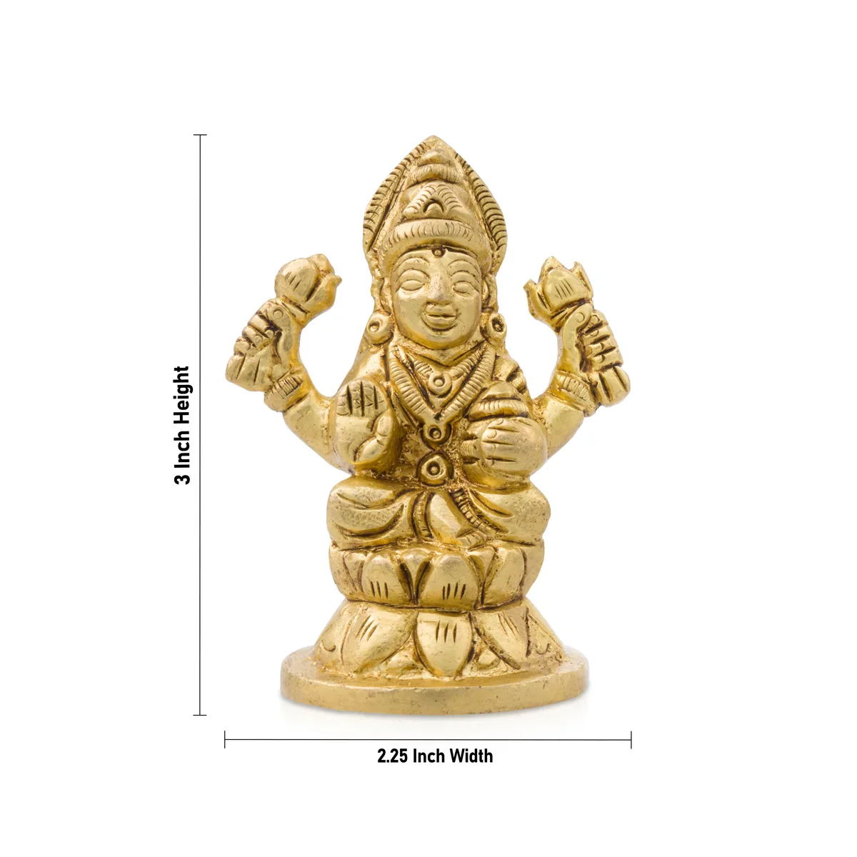 Lakshmi Statue - 3 x 2.25 Inches | Antique Brass Statue/ Laxmi Idol for Pooja/ 260 Gms Approx - Image 6