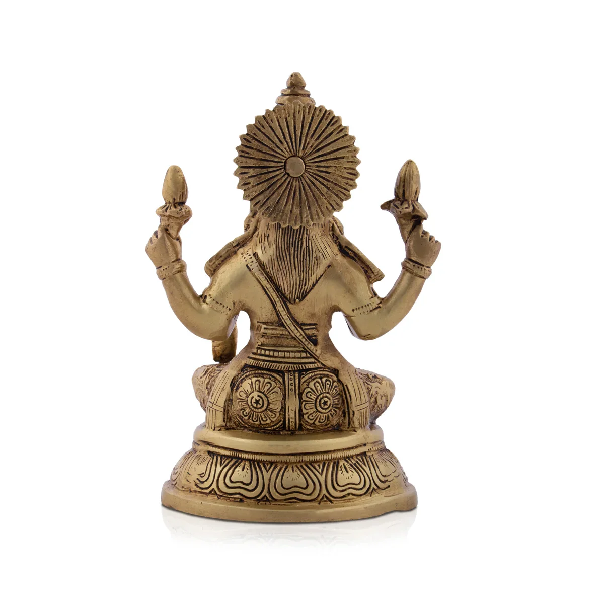 Lakshmi Statue - 8 x 5 Inches | Antique Brass Statue/ Laxmi Idol for Pooja/ 1.800 Kgs
 
 Approx - Image 4