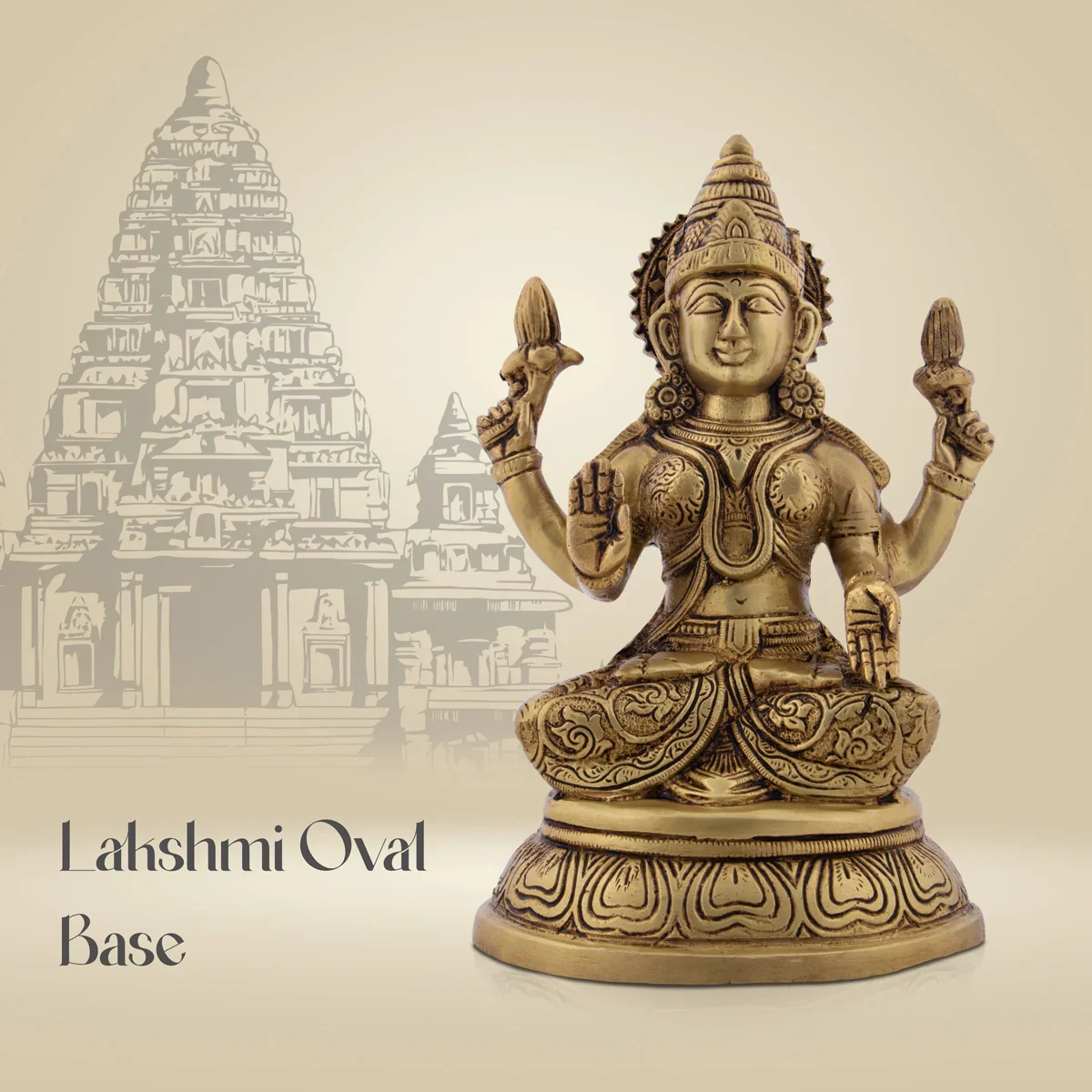 Lakshmi Statue - 8 x 5 Inches | Antique Brass Statue/ Laxmi Idol for Pooja/ 1.800 Kgs
 
 Approx - Image 6
