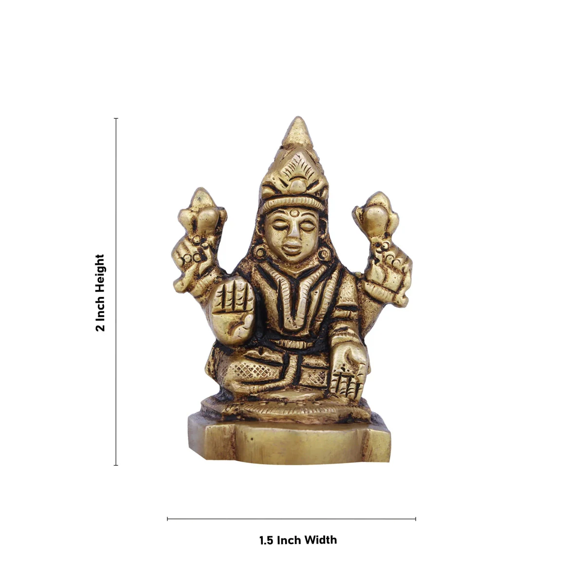 Laxmi Idol - 2 x 1.5 Inches | Antique Brass Idol/ Lakshmi Idol/ Lakshmi Murti for Pooja - Image 4