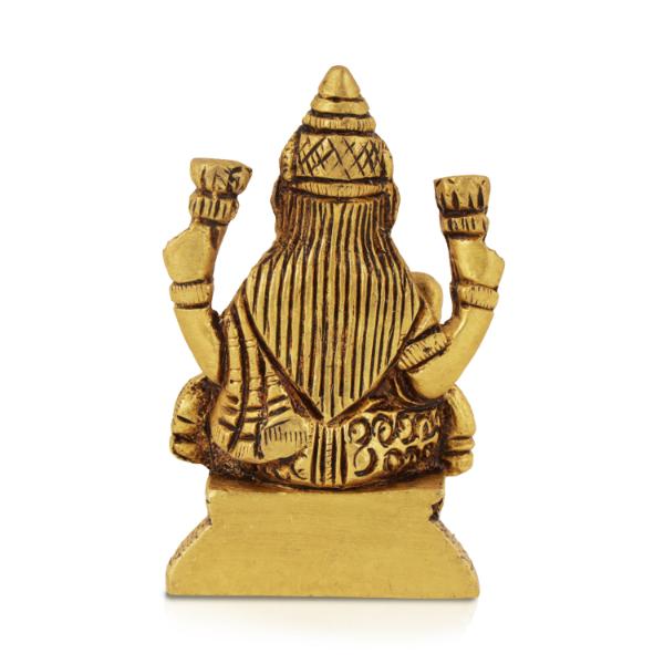 Lakshmi Statue Sitting On Base - 3 x 2 Inches | Laxmi Statue/ Antique Brass Idol/ Laxmi Idol for Pooja - Image 5