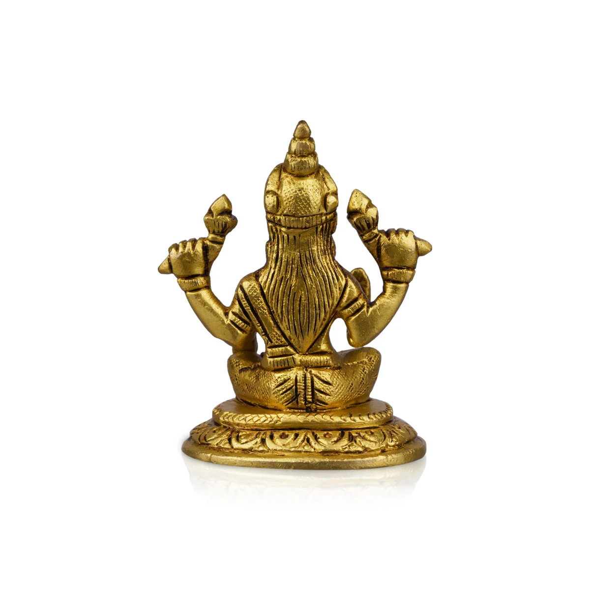 Lakshmi Statue Sitting On Base - 3 x 2 Inches | Laxmi Statue/ Antique Brass Idol/ Laxmi Idol for Pooja - Image 4