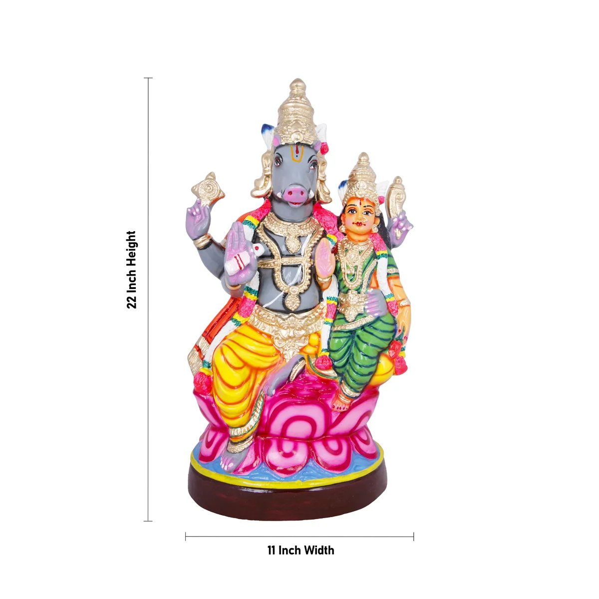 Lakshmi Varaha Paper Mache Golu Bommai - 22 x 11 Inches | Giri Golu Doll/ Navaratri Golu Bomma/Gombe/Bommai - Image 3