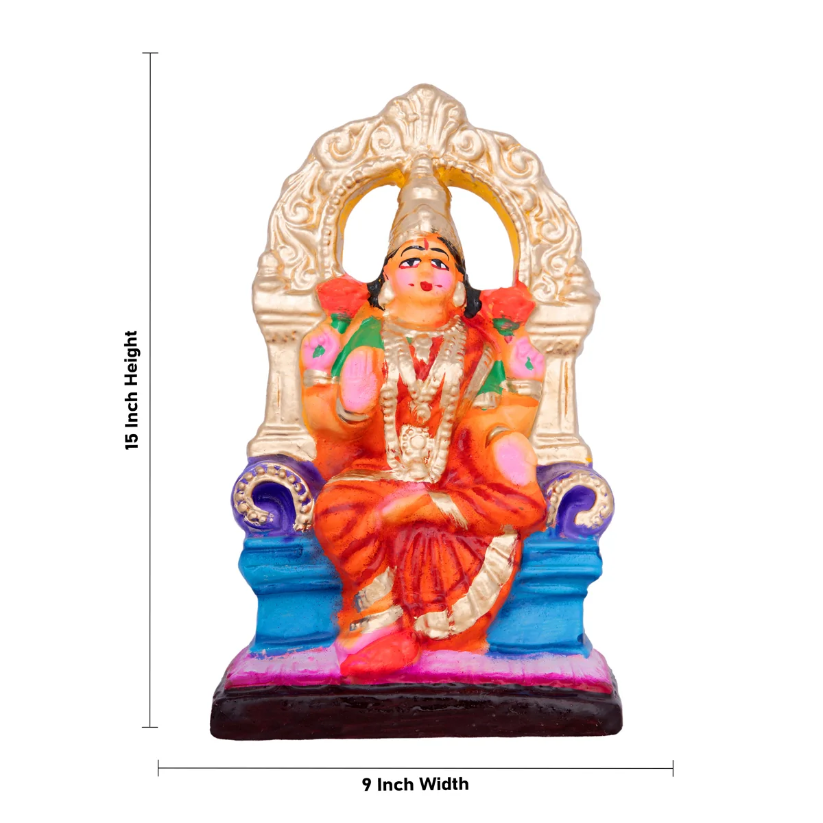 Lakshmi Vilakku Poojai Clay Golu Bommai Set - 15 x 9 Inches | Giri Golu Doll/ Navaratri Golu Bomma/Gombe/Bommai - Image 3