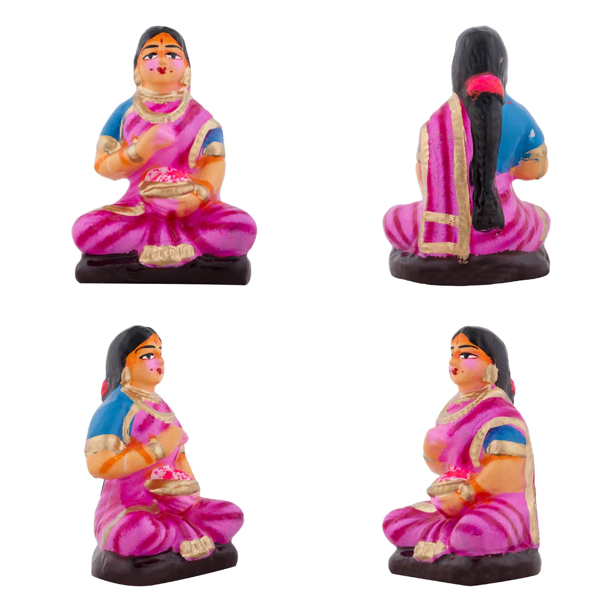 Lakshmi Vilakku Poojai Clay Golu Bommai Set - 15 x 9 Inches | Giri Golu Doll/ Navaratri Golu Bomma/Gombe/Bommai - Image 9