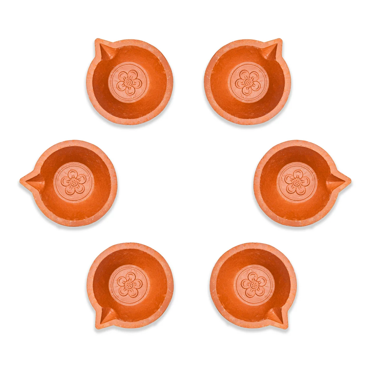 Karthik Deepam Set - 1 x 2.75 Inches | 6 Pcs/ Clay Agal Vilakku Deepam/ Agal Deepam for Pooja - Image 4