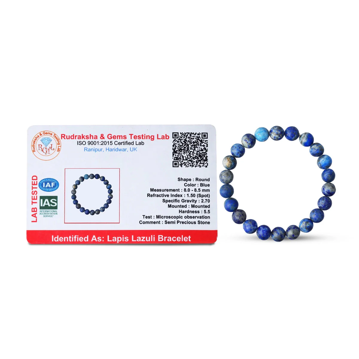 Lapis Lazuli Bracelet - 2.5 Inches | Lapis Stone Bracelet/ Crystal Bracelet For Inner Peace & Energy Balancing - Image 3