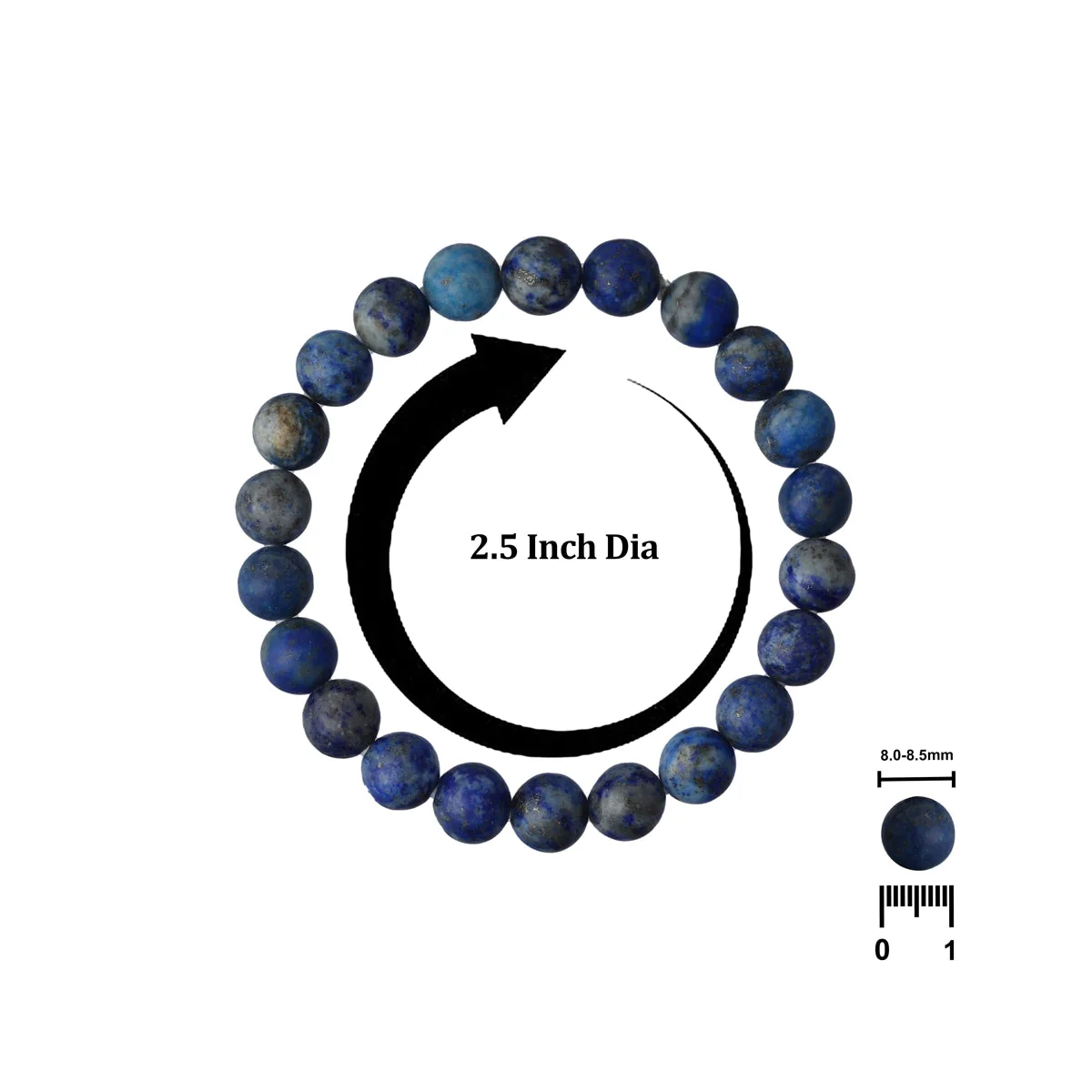 Lapis Lazuli Bracelet - 2.5 Inches | Lapis Stone Bracelet/ Crystal Bracelet For Inner Peace & Energy Balancing - Image 4