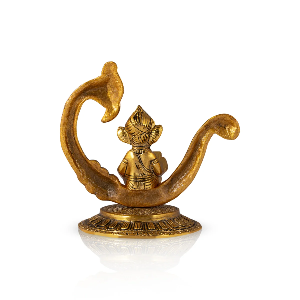 Laptop Ganesha Sitting on Peacock - AL GP - 6 x 6 Inch - 380 Gms - Image 4
