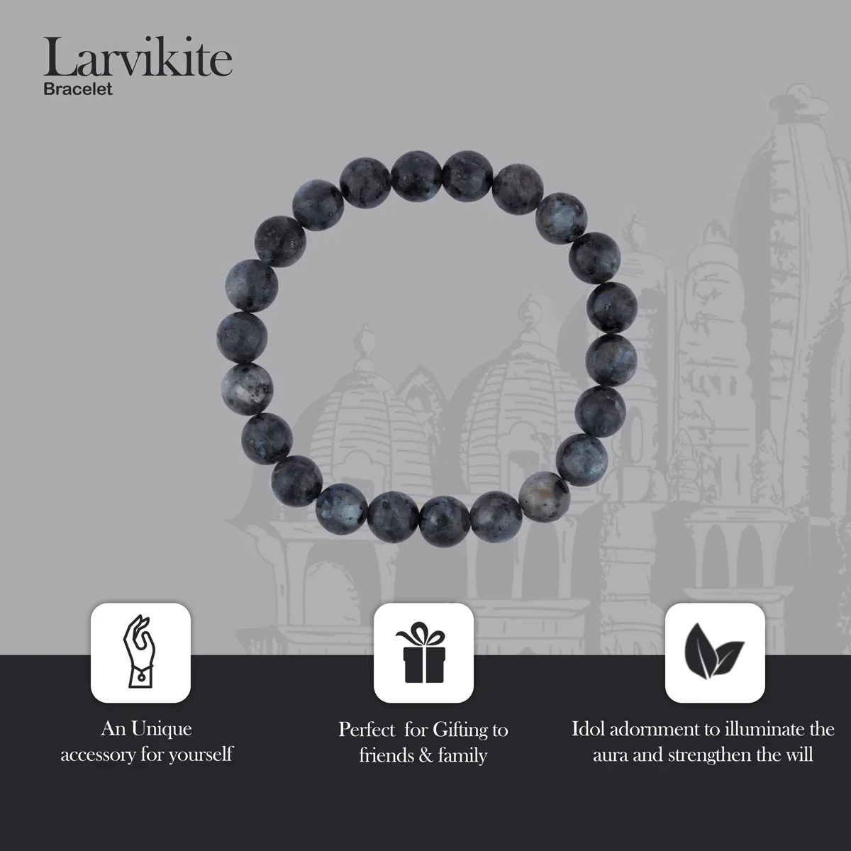 Larvikite Bracelet - 2.5 Inches | Crystal Bracelet/ Crystal Jewellery for Men & Women - Image 4