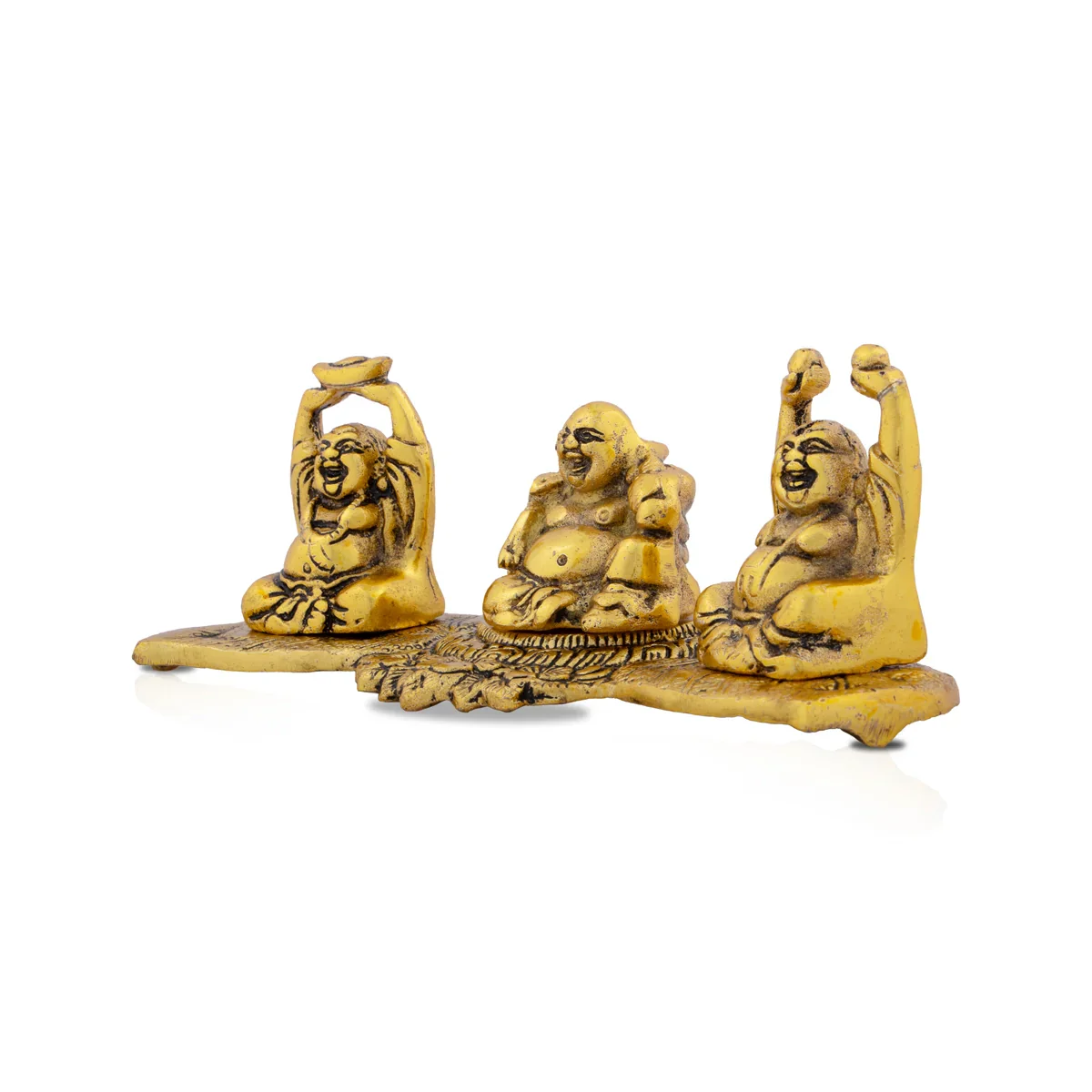 Laughing Buddha Idol - 3 x 7 Inches | Aluminium Happy Man/ Buddha Statue for Home/ 380 Gms Approx - Image 4