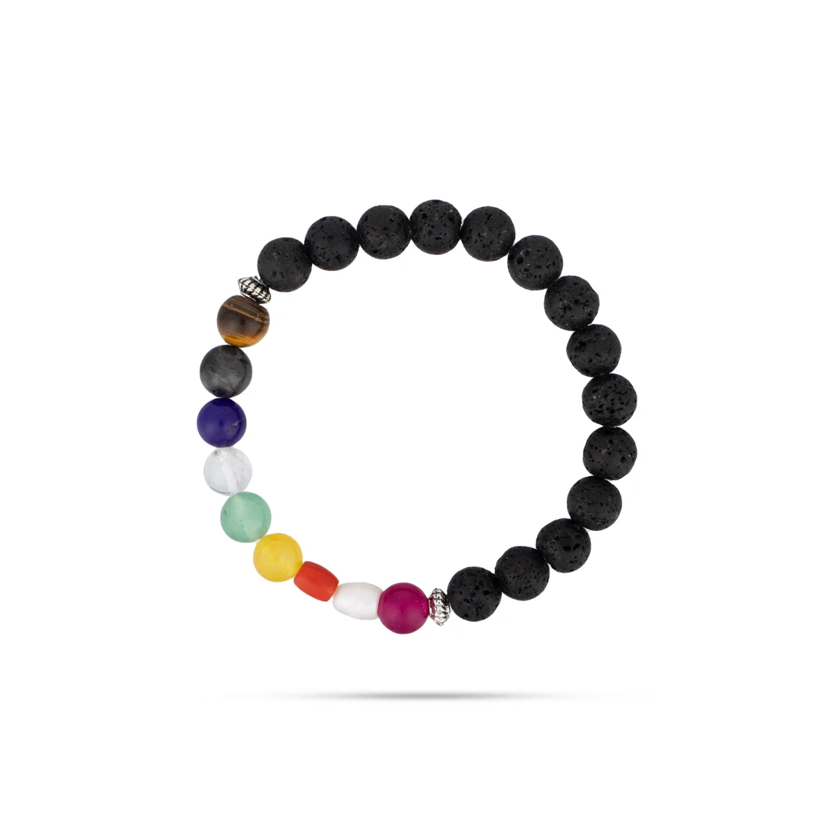 Lava Navratan Bracelet - 2.5 Inches | Bracelet with Precious Stones/ Semi Precious Stone Bracelet - Image 2