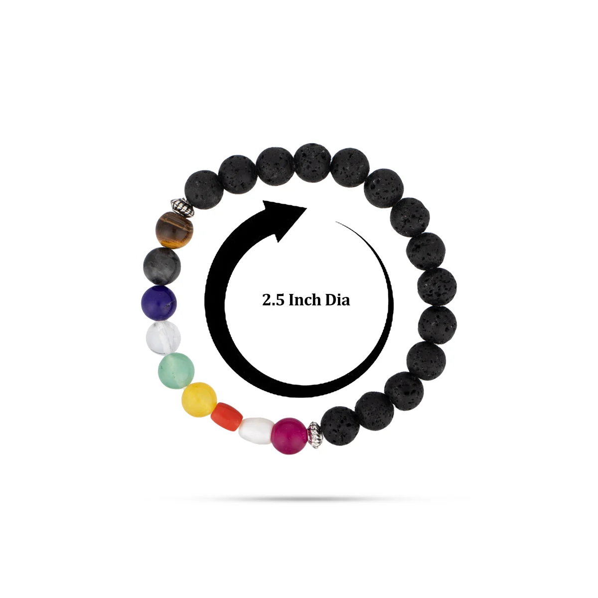 Lava Navratan Bracelet - 2.5 Inches | Bracelet with Precious Stones/ Semi Precious Stone Bracelet - Image 5