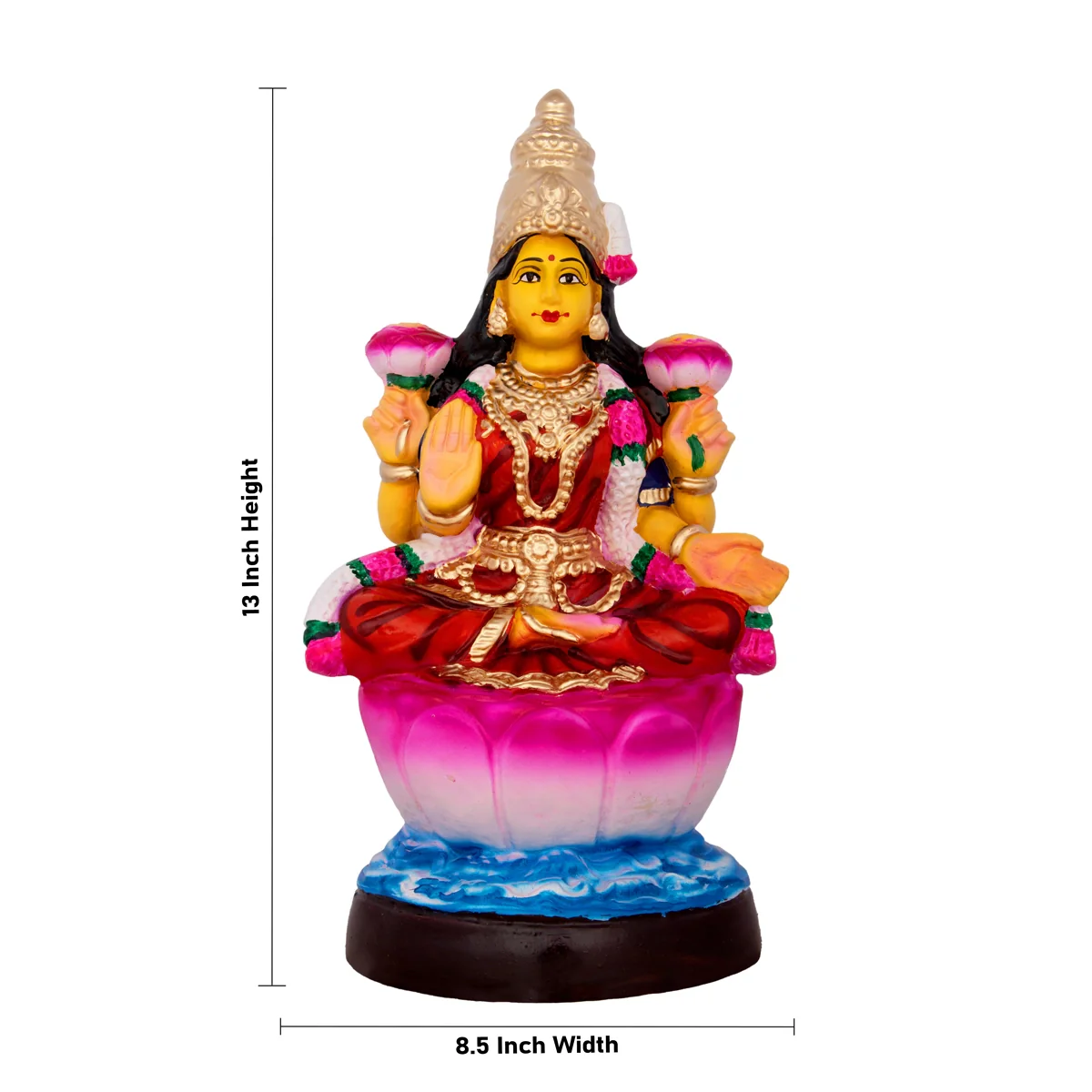 Laxmi Devi Paper Mache Golu Bommai - 13 x 8.5 Inches | Giri Golu Doll/ Navaratri Golu Bomma/Gombe/Bommai - Image 2