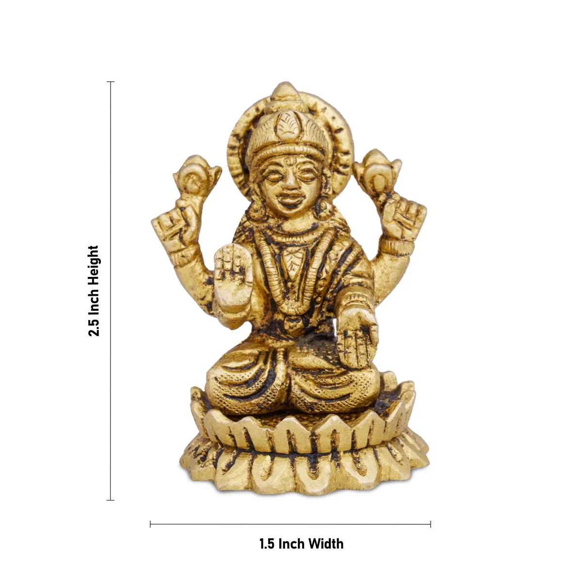 Laxmi Ganesh Murti - 2.5 x 1.5 Inches | Antique Brass Idol/ Laxmi Ganesh Statue for Pooja/ 365 Gms Approx - Image 5