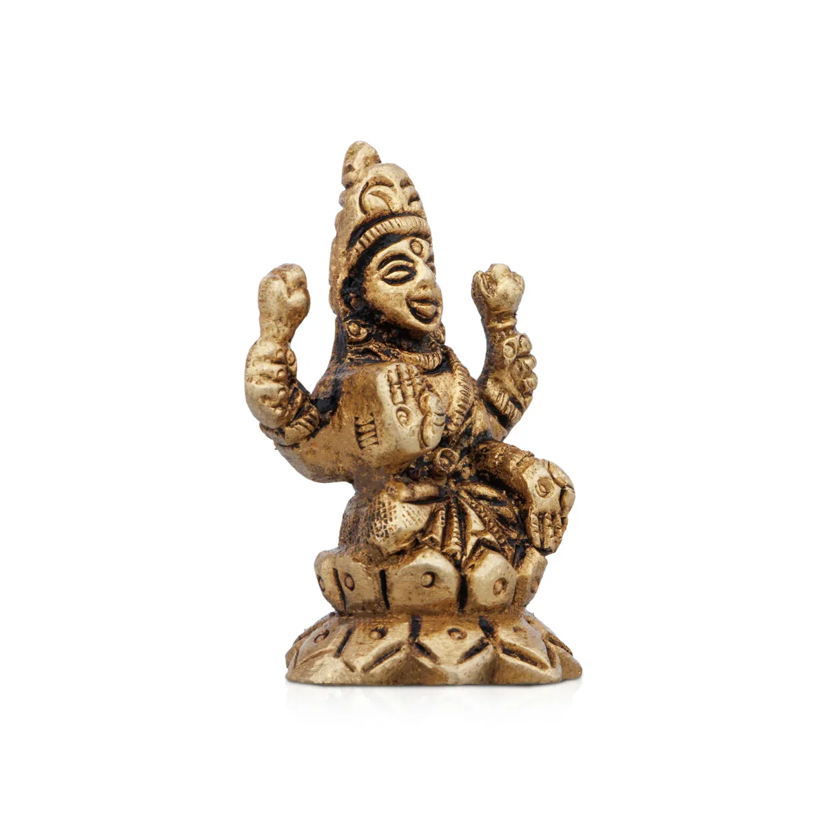 Laxmi Murti - 2 x 1.5 Inches | Antique Brass Idol/ Lakshmi Statue for Pooja/ 95 Gms Approx - Image 2