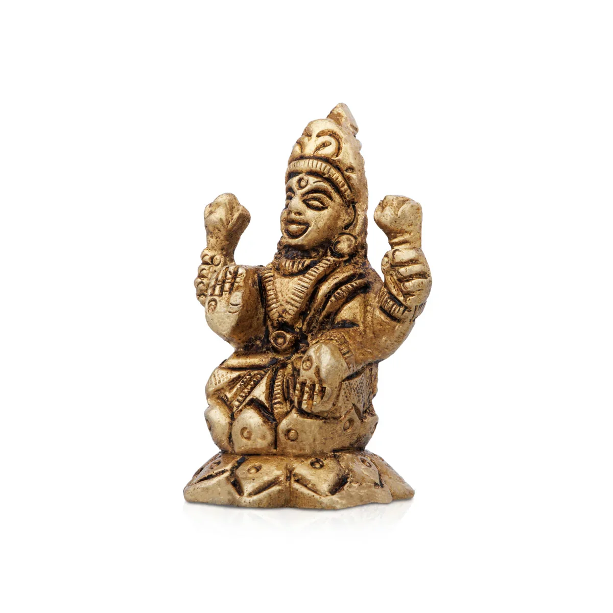 Laxmi Murti - 2 x 1.5 Inches | Antique Brass Idol/ Lakshmi Statue for Pooja/ 95 Gms Approx - Image 3