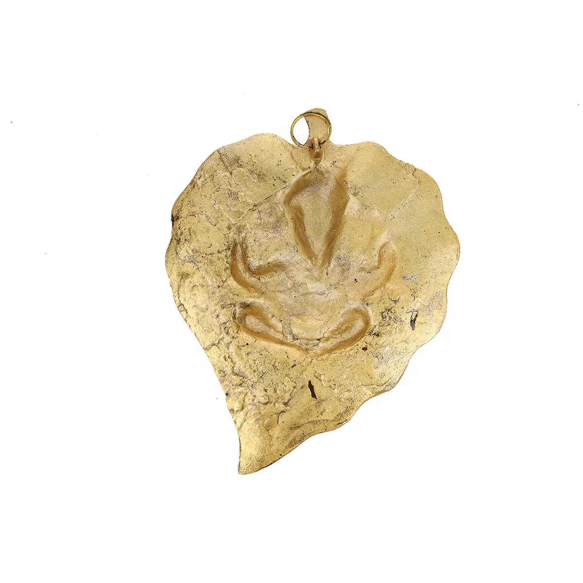 Leaf Ganesh Wall Hanging - 7.5 x 5.5 Inches | Gold Polish/ Aluminium Vinayagar Wall Hanger for Home - Image 6