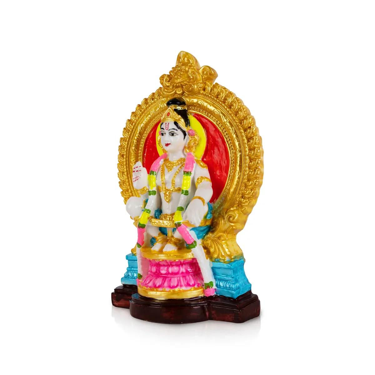 Lord Ayyappan With Arch Murti - 8.5 x 5.5 Inches | Ayyappa Swamy Idol / Divine Statue For Pooja & Home Decor - Image 2