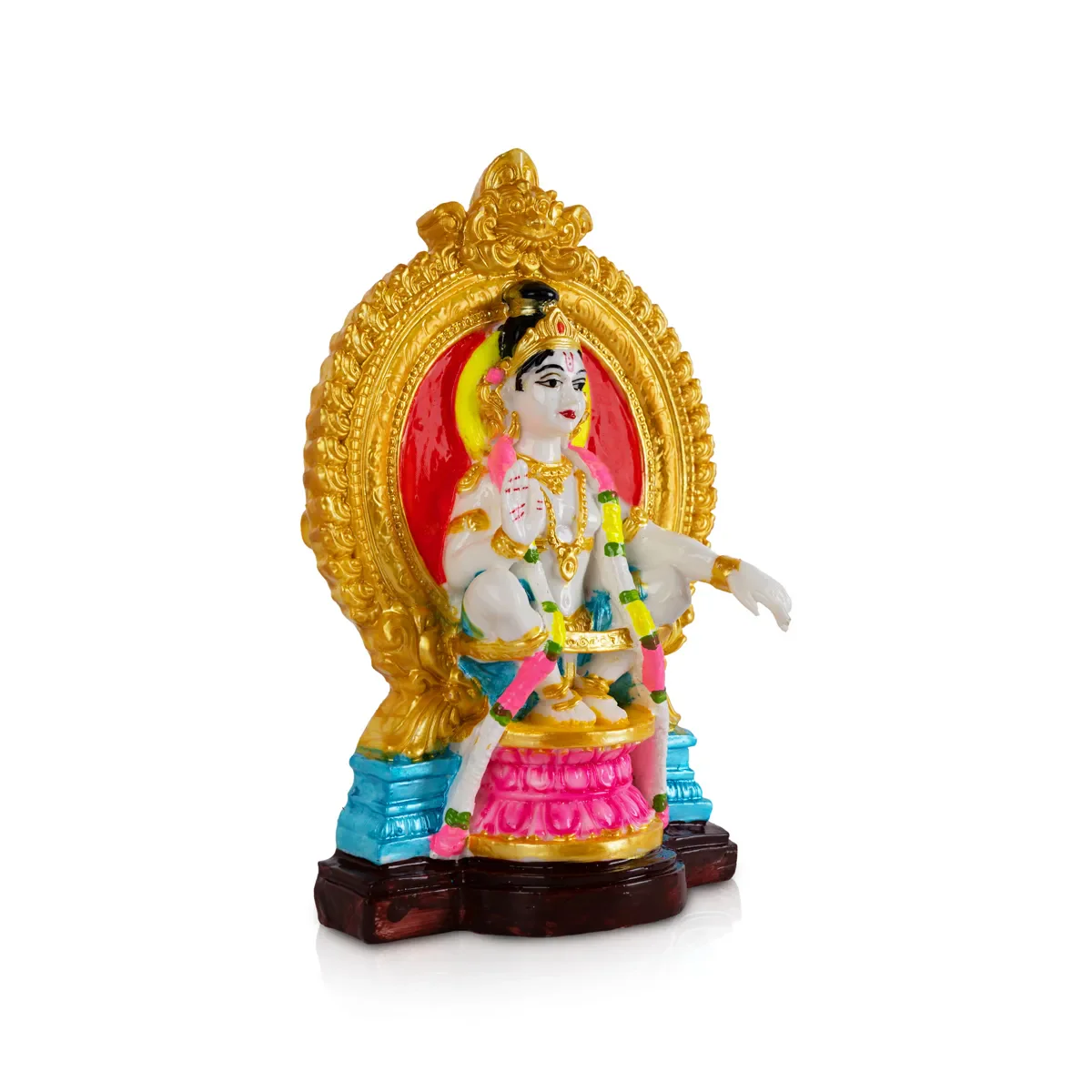 Lord Ayyappan With Arch Murti - 8.5 x 5.5 Inches | Ayyappa Swamy Idol / Divine Statue For Pooja & Home Decor - Image 3