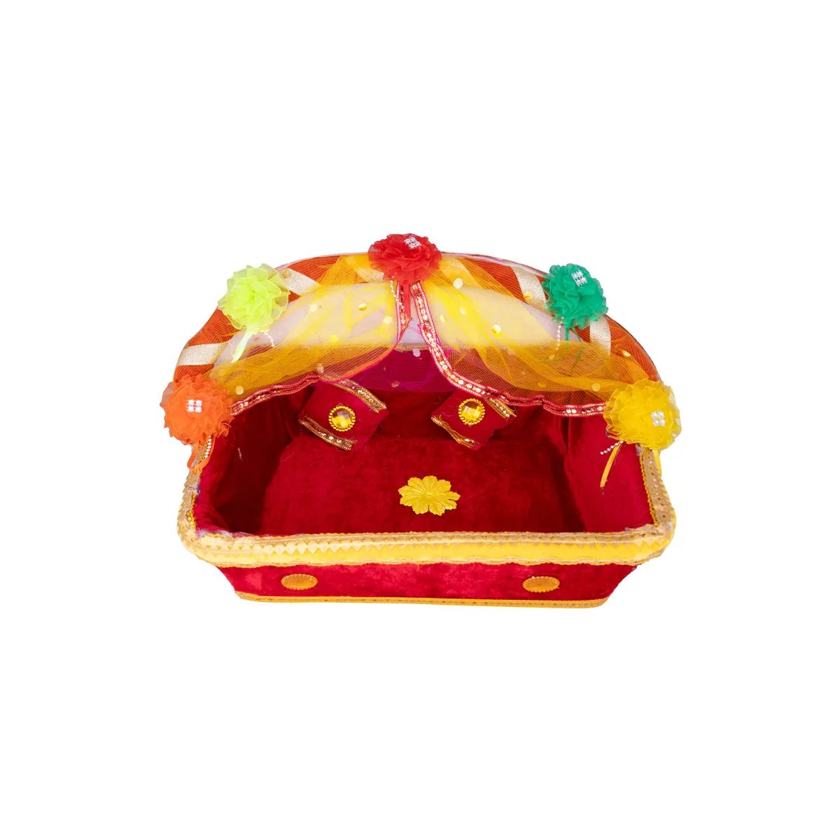 Lord Krishna Carry Basket with Handle - 10 x 10 Inches | Tokri Basket for Laddu Gopal - Image 3