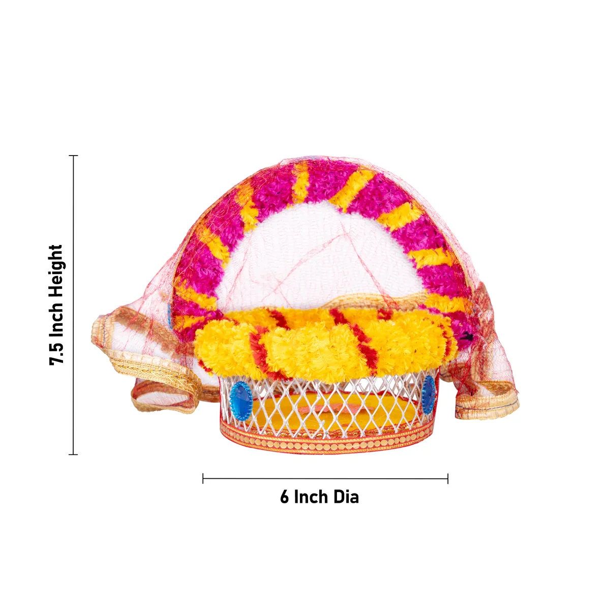 Lord Krishna Carry Basket with Handle - 7.5 x 6 Inches | Tokri Basket for Laddu Gopal - Image 6