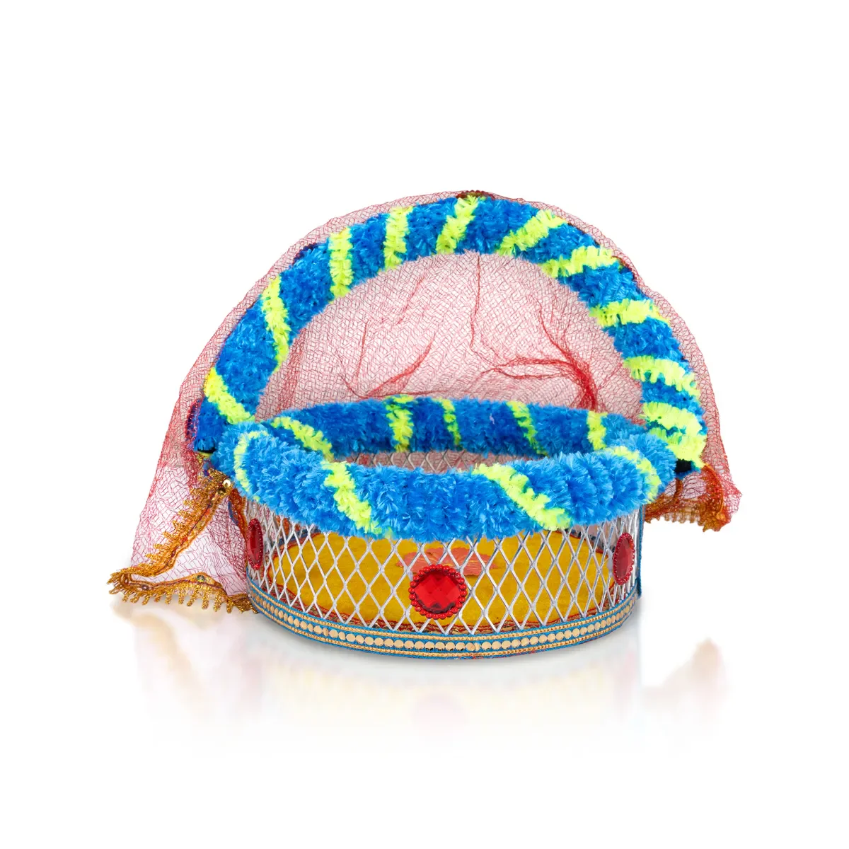 Laddu Gopal Basket With Handle - 8.5 x 8 Inches | Kanha Ji Ki Tokri/ Carry Basket for Little Krishna - Image 3