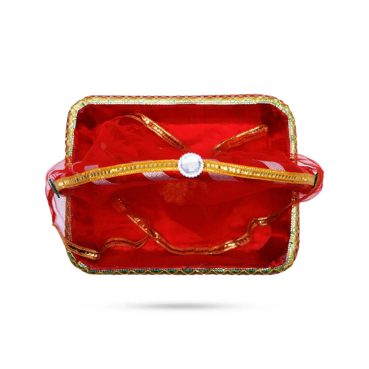 Lord Krishna Carry Basket with Handle - 8 x 10 Inches | Tokri Basket for Laddu Gopal - Image 3