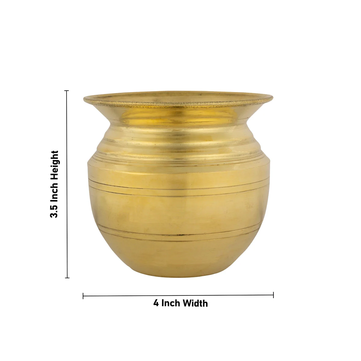 Lota - 3.5 x 4 Inches | Brass Chombu/ Brass Kalash/ Pooja Pot for Home - Image 3