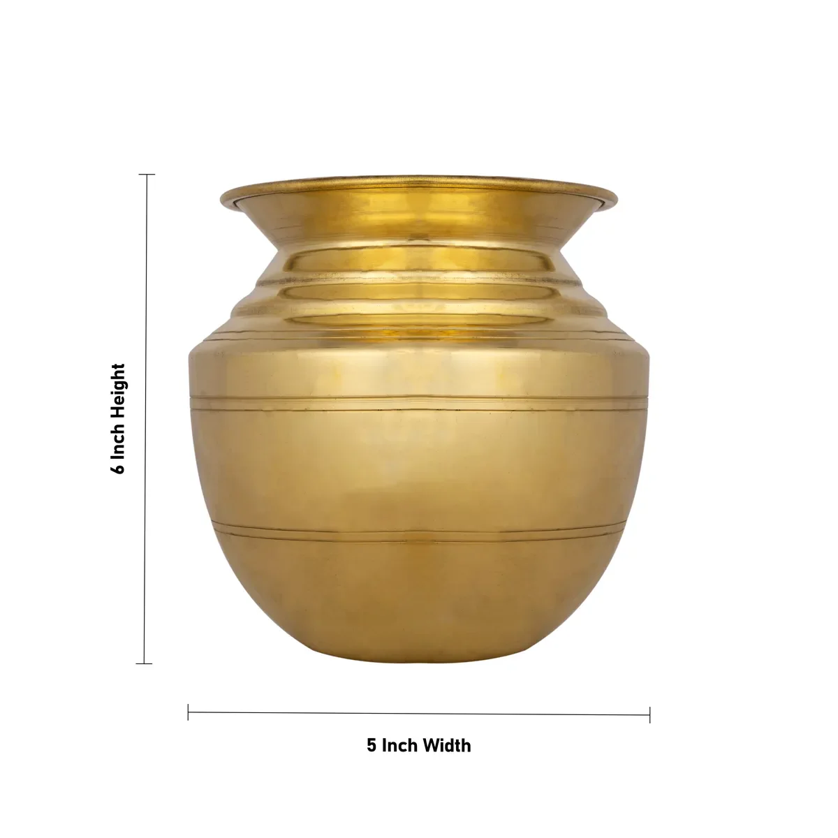 Lota - 6 x 5 Inches | Brass Chombu/ Brass Kalash/ Pooja Pot for Home - Image 3